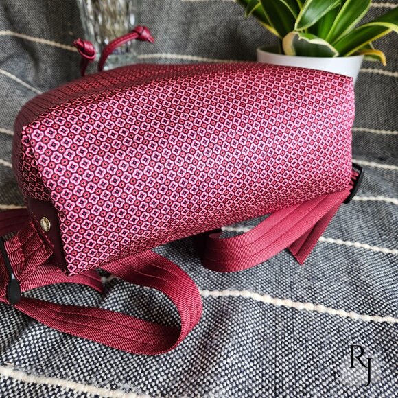 #21 Longchamp Le Pliage Dandy Backpack Geometric Print – Red/Fig - Picture 5 of 15